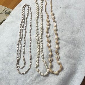 Shell necklaces x 3. 35”. 36”. 60”.